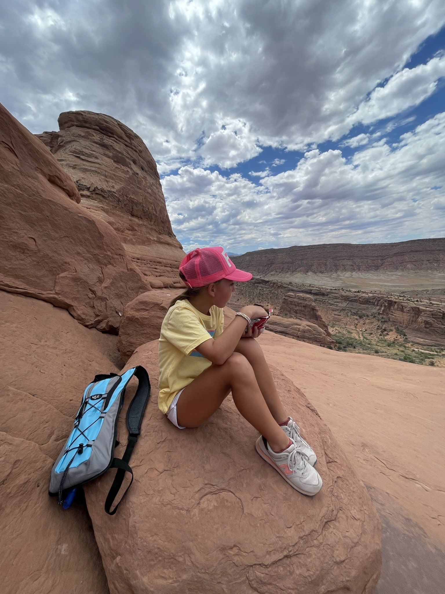 Quinn taking a break in Arches